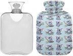 Koala with Leaves Hot Cold Water Bottle with Fleece Cover PVC Hot Water Bag 1 Liter