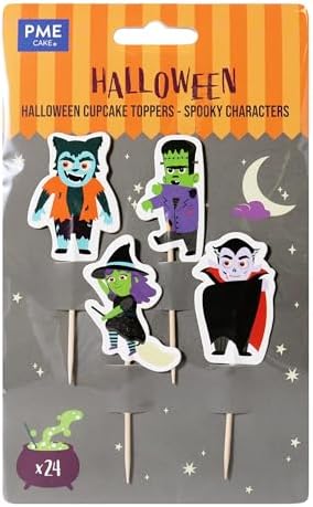 PME Halloween Cupcake Toppers - Spooky Characters (Set of 24)