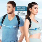 Adjustable Posture Corrector for Men & Women – Upper & Mid Back Brace for Posture Alignment – Relieves Neck, Shoulder & Clavicle Pain – Lightweight, Breathable & Invisible Under Clothing（Chest Size 30”-43”）