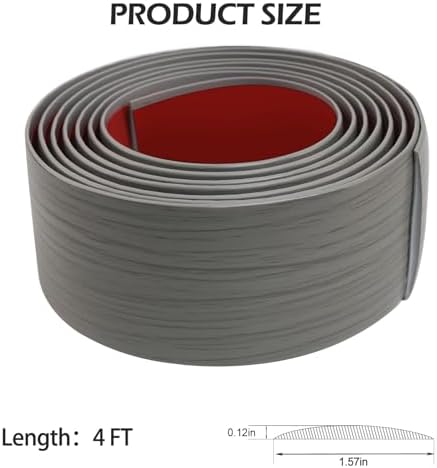 Floor Transition Strip - Self-Adhesive PVC Trim for Carpet to Flooring, Threshold Gap Cover (4ft x 1.57in, Grey Wood)