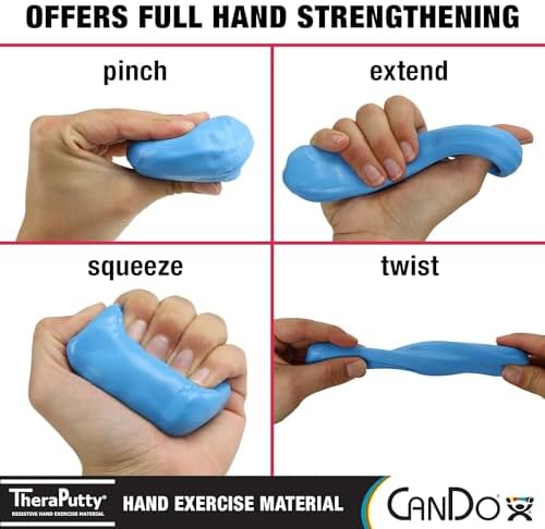 CanDo Theraputty Plus Hand Exercise Putty for Rehabilitation, Exercises, Hand Thearpy, Occupational Therapy, Hand Strengthening, Improve Motor Skills, Stress Relief 5-Pound Blue Firm