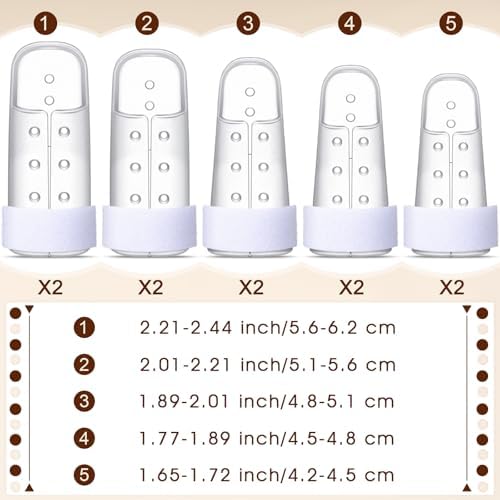 BBTO 10 Pcs Mallet Finger Splint, 5 Sizes Finger Support Brace Stabilizer Straightener Plastic Fingertip Protectors Arthritis Knuckle Immobilization for Thumb Pinky Middle Index Ring(Transparent)