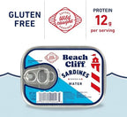 Beach Cliff Sardines in Water, 3.75 oz Can (Pack of 12) - Wild Caught Sardines - 12g Protein per Serving - Gluten Free, Keto Friendly