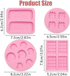 Biscuit Silicone Mold Chocolate Silicone Molds 4 Pcs, Waffle Cookies Fondant Mold for Cake Decoration Candy Cupcake Topper Cake Polymer Clay Crafts Epoxy Resin