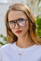 FEISEDY Retro Aviator Reading Glasses Women Men Blue Light Blocking Reader Plastic Lightweight Frame B0071
