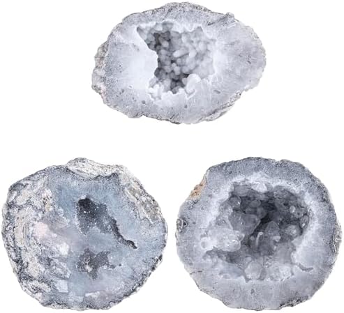 Rockcloud Natural Druzy Agate Geode Mineral Irregular Quartz Crystal Cluster Collection Specimen for Home Decor, 0.22-0.44 lb