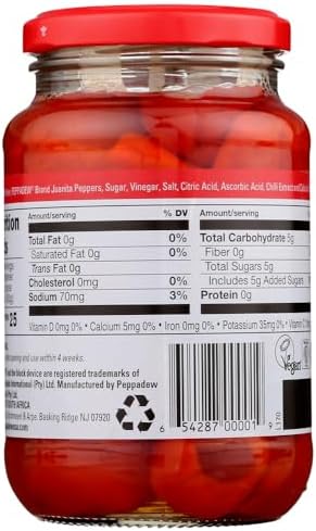 Peppadew Whole Piquante Peppers Sweet Hot (400g) - Pack of 2 by Peppadew