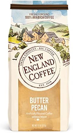 New England Coffee Variety Pack - Butter Pecan/Blueberry Cobbler/Hazelnut Creme, 11oz Bag (Pack of 3)