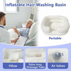 Inflatable Shampoo Basin Set - Portable Bedside Shower System Hair Washing for Disabled Elderly Bed Easy, Bedridden, Pregnancy or Patient(4 Items Include)