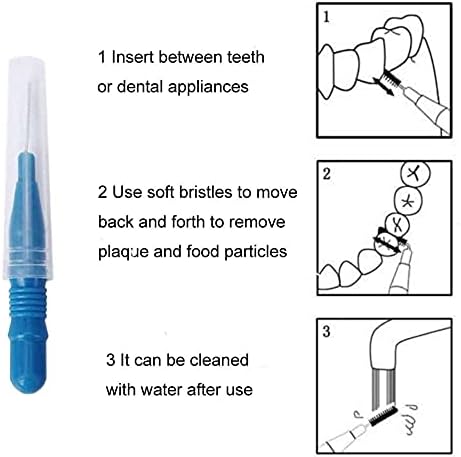 BlingKingdom 50pcs Soft Interdental Brush Teeth Dental Picks Floss Brush Refill Flosser Toothpick Cleaners Cleaning Tool - Blue