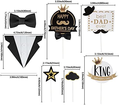 Gyufise 13Pcs Happy Father's Day Cake Toppers Dad Happy Birthday Cake Topper Decorations for Fathers Day Birthday Party Decorations Supplies