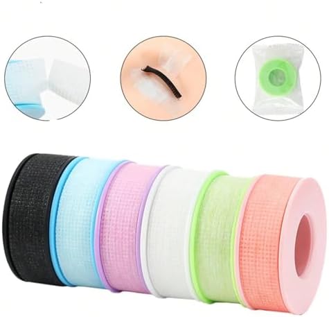 Eyelash Tape 15pcs Eyelash Grafting Isolation Tape with Non-Woven Fabric and Silicone Gel, Breathable and Easy(Green)