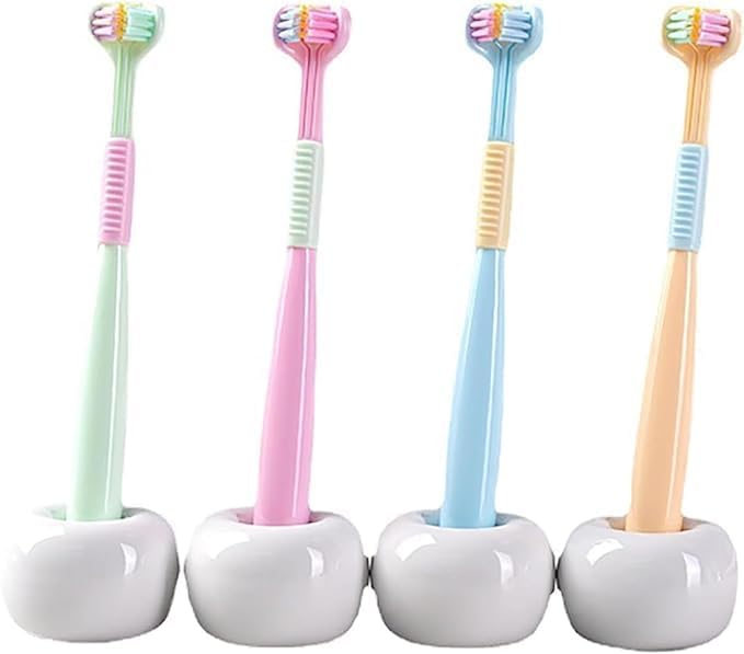 QQLADY Sensory Joy Toothbrush - 3-Sided Toothbrush,Soft Bristles V Shaped Toothbrush,Three Sided Soft Hair Tooth Toothbrush (aldult,M)