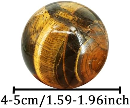 40-50mm Natural Tiger's Eye Crystal Ball, Hand Polished Tiger Eye Stone Sphere, Healing Crystal Decorative Sphere, Reiki Energy Stone Crafts, Feng Shui Home Desktop Ornament Gift