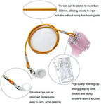 Hearing aid Clips otoclip to Prevent Loss for Children Adults, Anti-Lost Hearing aid Lanyard Protector BTE Clip Holder Rope with Silicone Loops and PU Carry case (Strawberry, Two Ear)