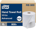 Tork Paper Hand Towel Roll White H21, Advanced, 100% Recycled Fiber, 6 rolls x 800 ft, RB800