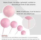 ASTARON 20 Pcs Ball Cake Topper Decorations Mini Balloons Cake Topper Sticks Light Pink Balls Cake Picks Cake Topper Balls Cake Decorations for Wedding Birthday Cake Decorations