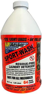 Atsko Sno-Seal SPORT WASH LAUNDRY DETERGENT, Liquid, 64 Fl Oz (Pack of 1), Unscented