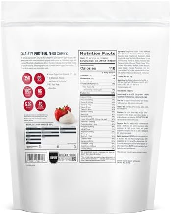 Isopure Zero Carb 100% Pure Whey Isolate Protein Powder, Gluten Free, With Vitamins, Strawberries & Cream, 25g Protein Per Serving, 1 Lb, 15 Servings (Packaging May Vary)