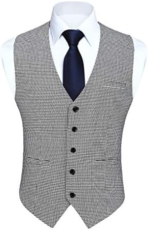 HISDERN Men’s Suit Vest Waistcoat with 3 Pockets Slim Fit for Business Formal Wedding Prom and Casual Tuxedo Wear