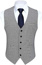 HISDERN Men’s Suit Vest Waistcoat with 3 Pockets Slim Fit for Business Formal Wedding Prom and Casual Tuxedo Wear