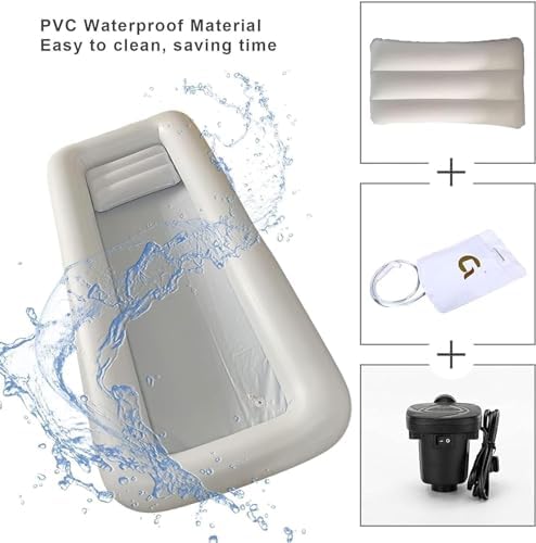 CEEBUS Medical Inflatable Bathtub, Portable Inflatable PVC Body Washing Basin System with Water Bag & Electric Air Pump, for Disabled, Elderly, kk852
