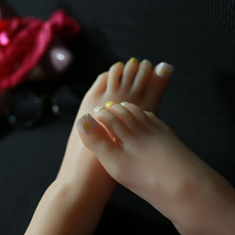 Silicone Mannequin Foot, 1 Pair Realistic TPE Foot Model Liquid Silicone Lifelike Female Foot,for Drawing Reflexology Massage Practice