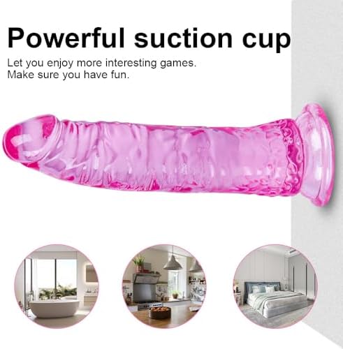 Pink Suction Cup Dildo 3 Sizes Kit (6.4''Small/7.4''Big/9.6''Large) Flexible TPE Realistic Dildo for Anal and Vaginal Pleasure, Compatible with Strap-On Dildo Harness, Penis for Beginners to Advanced