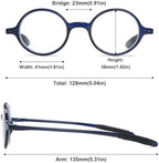 Small Round Reading Glasses Retro Mini TR90 Flexible Lightweight Vintage Computer Readers for Men Women