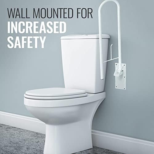 HealthSmart Fold Away Grab Bars for Bathroom, Shower Handle, Bathtub Accessories for Elderly, Toilet Safety Rail, Bath and Shower Grab Bars, Handicap Grab Bars, White
