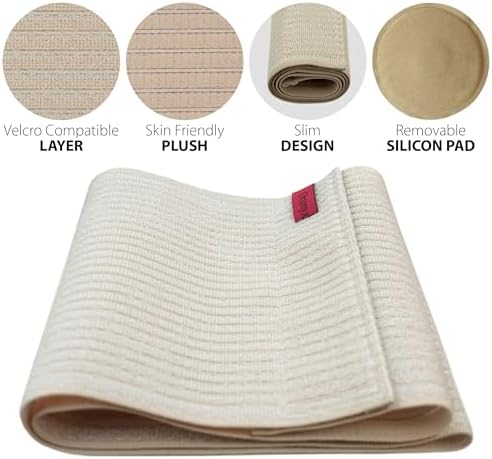 ORTONYX Premium Umbilical Hernia Belt for Men and Women / 10.25" Abdominal Binder With Hernia Support Pad - Navel Ventral Epigastric Incisional and Belly Button Hernias - Beige OX5241-10-S/M