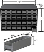 Akro-Mils Steel Garage Storage Cabinet, Small Parts Organizer Metal Cabinet for Hardware, Nails, Screws, Bolts, Nuts, and More, 17" W x 11" D x 11" H, 28-Drawer, Gray Cabinet/Gray Drawers (19228)