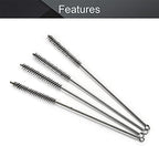 Utoolmart Wire Tube Brushes, Stainless Steel Spiral Power Bottle Brush, Long-Handle Bristle Pipe Cleaning Tool, 0.5" Diameter 12" Length for Auto Parts, Bottles, Tubes, Keyboards,Glass, 5pcs