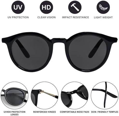 Reader Sunglasses for Women Classic Round Frame Full Lens Reading Sunglasses Outdoor UV400 Protection Eyeglasses