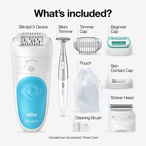 Braun Epilator Silk-épil 5 5-810, Hair Removal Device, Epilator for Women, Shaver & Bikini Trimmer, Cordless, Rechargeable, Wet & Dry