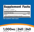 Nutricost Pink Himalayan Salt Capsules 1000mg, 390mg Sodium, 240 Capsules - Non-GMO, Gluten Free