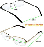 Success Eyewear Reading Glasses Set of 3 Half Rim Metal Glasses for Reading Quality Spring Hinge Readers Men and Women