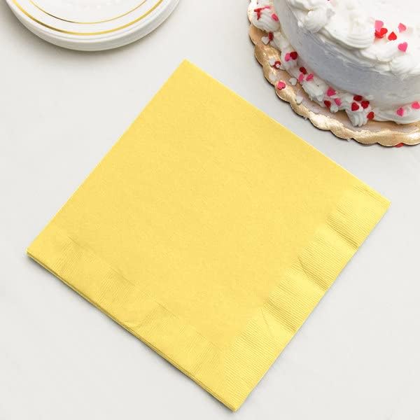 Mimosa (Light Yellow) Dinner Napkins (3-Ply)(25 Pack)