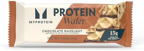 Myprotein Crispy Protein Wafers | 15g Protein | Box of 10 | Chocolate Hazelnut | High Protein Snack Bar | Milk & Whey Isolate | Low Sugar