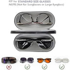 Eyeglass Case, Double Glasses Case Black Leather Eyeglass Box Cases Sunglasses Holder Box Portable Organizer for Men Women(Not Suitable for Oversized Glasses)