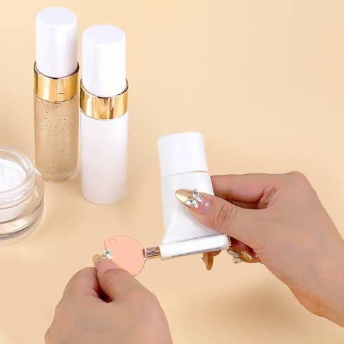 ElevateTech Toothpaste Squeezer, 4 Pcs Tube Key Tube Squeezers Dispenser Metal Wringer Key Practical Tube Roller Tool for Cosmetic Cream Toothpaste Squeezer (Silver/Purple/Blue/Rose Gold)