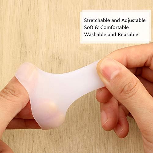 Frienda 30 Pieces Gel Finger Protector Cots Silicone Cover Cap Sleeves for Finger Cracking Trigger Support(White)