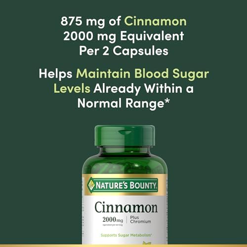 Nature's Bounty Cinnamon Plus Chromium Capsules, 60 Count