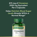 Nature's Bounty Cinnamon Plus Chromium Capsules, 60 Count