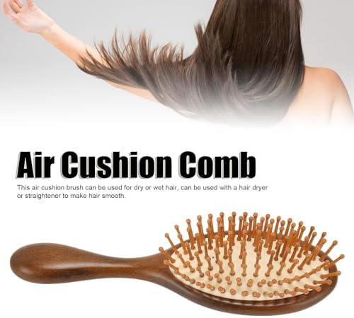 Hair Brush, Sandalwood Wooden Massage Comb, Air Cushion Comb for Men and Women with Cleaning Brush, Wooden Hairbrush Detangling Brush and Brush for Thick or Long Hair