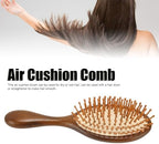 Hair Brush, Sandalwood Wooden Massage Comb, Air Cushion Comb for Men and Women with Cleaning Brush, Wooden Hairbrush Detangling Brush and Brush for Thick or Long Hair