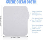 200 Pcs Suede Glasses Cleaning Cloths, 6.9x5.7 Inch Lens Cleaning Cloth for Glasses, Screens, Phones, Cameras, Reusable and Washable Grey