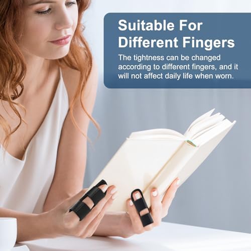 2Pcs Trigger Finger Splint, Adjustable Finger Braces Joint Stabilizer - Mallet Splint & Hand Brace, Arthritis Finger Straightener Fits Thumb, Index, Middle, Ring & Pinky