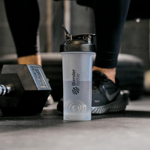 BlenderBottle Classic V2 Shaker Bottle Perfect for Protein Shakes and Pre Workout, 28-Ounce, Clear/Black