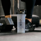 BlenderBottle Classic V2 Shaker Bottle Perfect for Protein Shakes and Pre Workout, 28-Ounce, Clear/Black